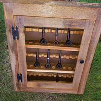 rustic pipe cabinet pipe rack. pipe display reclaimed barn wood 24,36 or 48 pipe