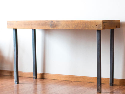 Industrial rustic Barn wood desk reclaimed 1800s barn wood and iron legs